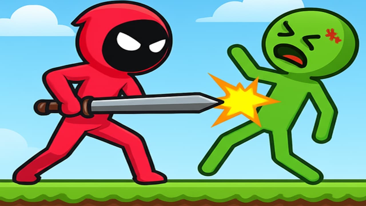 Red Stickman vs Monster School screenshot 1
